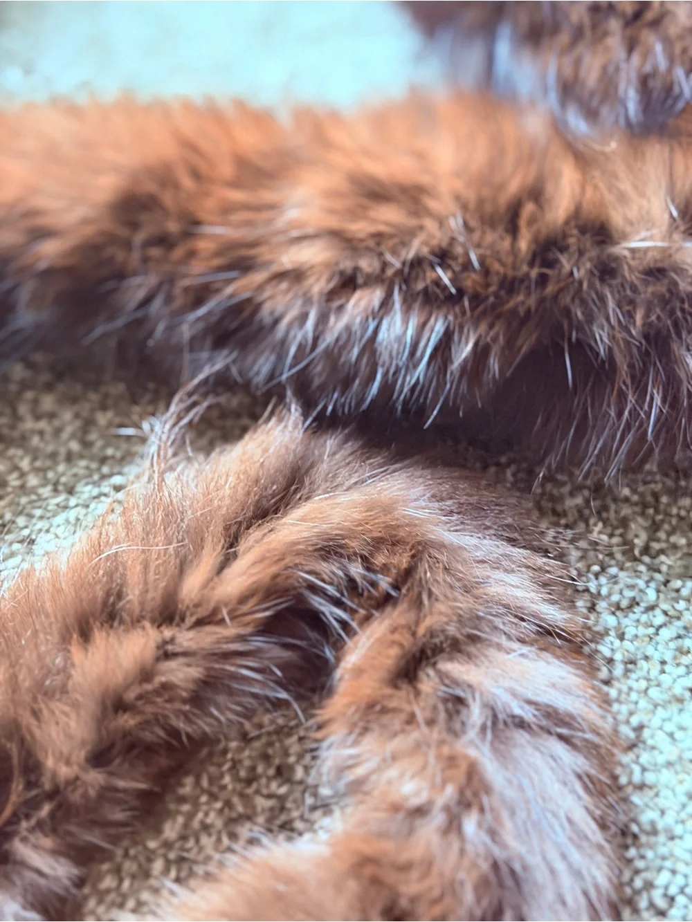 Vintage Genuine Brown Animal Fur Boa Scarf Stole – Extra Long 108” / 9 Ft